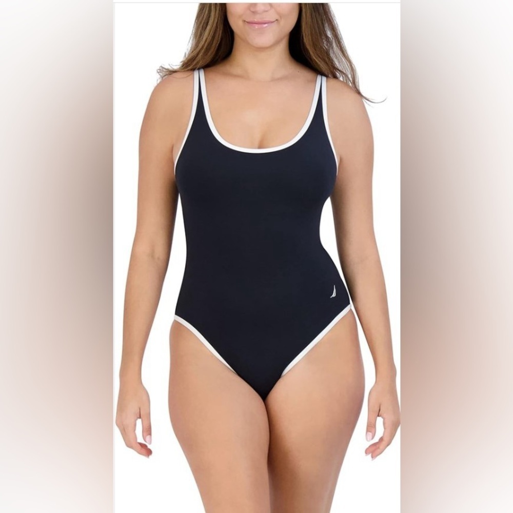 Nautica Slimming Tummy Control One-Piece Swimsuit | Quick-Dry S